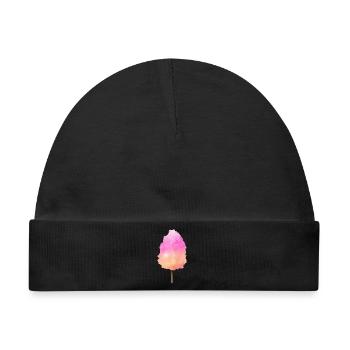 flauschige Zuckerwatte mit buntem Farbverlauf - Baby Premium Organic Mütze - Schwarz - Vorne