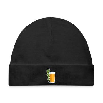Raupe Saft - Baby Premium Organic Mütze - Schwarz - Vorne