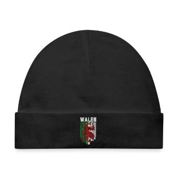 Flagge von Wales, walisischer Stolz - Baby Premium Organic Mütze - Schwarz - Vorne