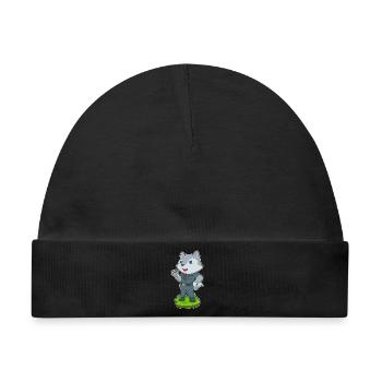 Wolf Polizist Handschellen Polizei - Baby Premium Organic Mütze - Schwarz - Vorne