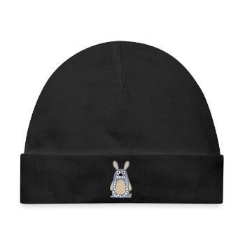 Crazy Rabbit - Baby Premium Organic Mütze - Schwarz - Vorne