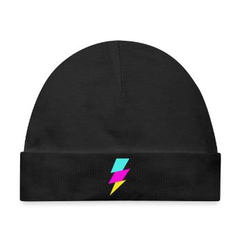 Abstrakter Strahl in Neonfarben - Baby Premium Organic Mütze - Schwarz - Vorne