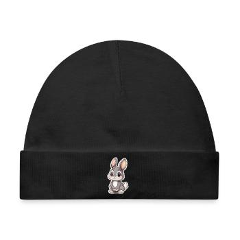 Hase - Baby Premium Organic Mütze - Schwarz - Vorne