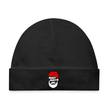 Holly Jolly Fröhliches Fest - Baby Premium Organic Mütze - Schwarz - Vorne