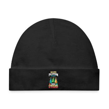Weihnachtsmann Fichten Weihnachtsbaum Weihnachten - Baby Premium Organic Mütze - Schwarz - Vorne