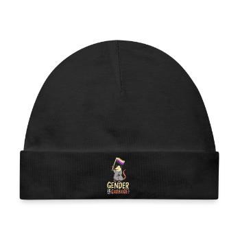 Gender Is Garbage Pride Opossum Design - Baby Premium Organic Mütze - Schwarz - Vorne