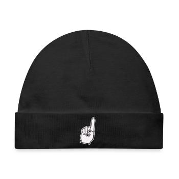 Fan Hand Zeigefinger Icon - Baby Premium Organic Mütze - Schwarz - Vorne
