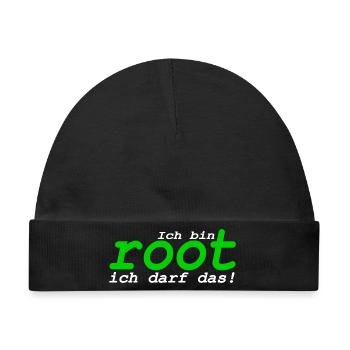 Ich bin root ich darf das - Baby Premium Organic Mütze - Schwarz - Vorne