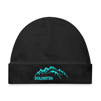 Dolomiten Bergpanorama Illustration - Baby Premium Organic Mütze - Schwarz - Vorne