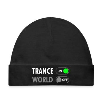 Trance On World Off - Rave Style - Baby Premium Organic Mütze - Schwarz - Vorne