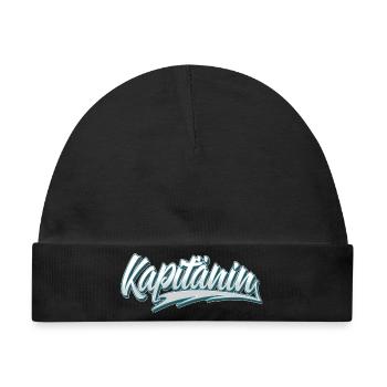 Kapitänin Segeln Boot Bootfahren Seglerin - Baby Premium Organic Mütze - Schwarz - Vorne