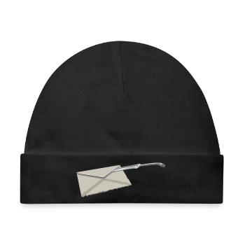 letter opener | Brieföffner - Baby Premium Organic Mütze - Schwarz - Vorne