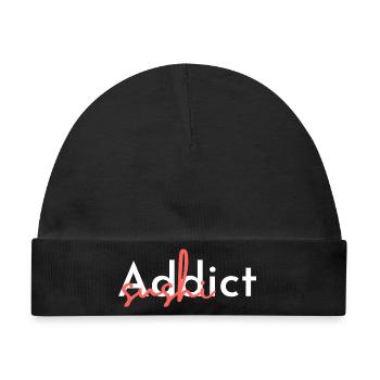 Addict Crush: Fettgedrucktes Schrift-Overlay - Baby Premium Organic Mütze - Schwarz - Vorne