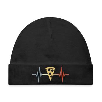 Pizza Pulsschlag - Baby Premium Organic Mütze - Schwarz - Vorne