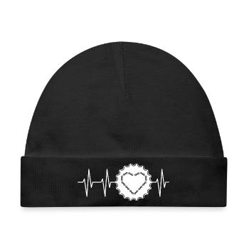 puls Fahrrad Herzschlag Ritzel Herz Bike Team icon - Baby Premium Organic Mütze - Schwarz - Vorne