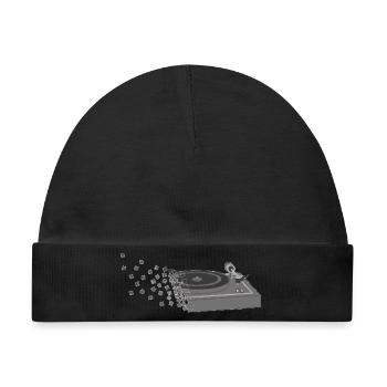 Plattenspieler Pixelart - Baby Premium Organic Mütze - Schwarz - Vorne