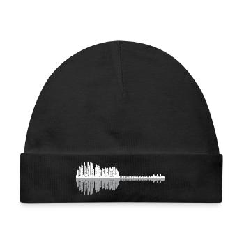 Urban Guitar Skyline - Baby Premium Organic Mütze - Schwarz - Vorne