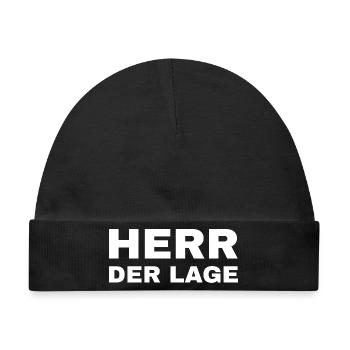 Herr der Lage - Baby Premium Organic Mütze - Schwarz - Vorne
