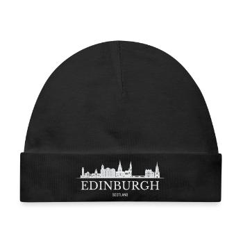 Edinburgh Skyline, Edinburgh, Schottland - Baby Premium Organic Mütze - Schwarz - Vorne