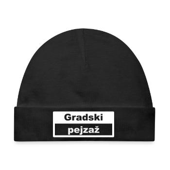 Stadtbild Typografie croatisch - Baby Premium Organic Mütze - Schwarz - Vorne