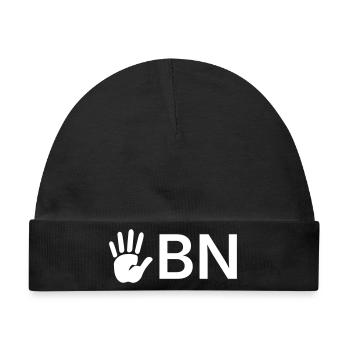Offene-Hand-BN Simple Blockbuchstaben - Baby Premium Organic Mütze - Schwarz - Vorne
