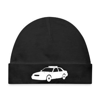 US Police Car Auto Silhouette Vektor - Baby Premium Organic Mütze - Schwarz - Vorne