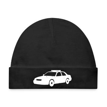 US Police Car Auto Silhouette Vektor - Baby Premium Organic Mütze - Schwarz - Vorne