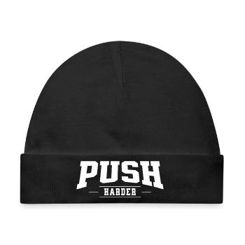 Push Harder - Baby Premium Organic Mütze - Schwarz - Vorne
