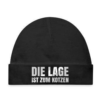 Die Lage ist zum kotzen - Baby Premium Organic Mütze - Schwarz - Vorne