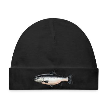 Lachse Lachs - Baby Premium Organic Mütze - Schwarz - Vorne
