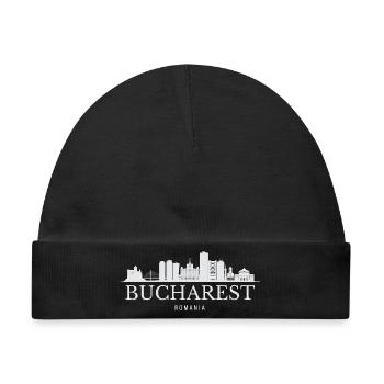 Bukarest Skyline, Bukarest, Rumänien - Baby Premium Organic Mütze - Schwarz - Vorne