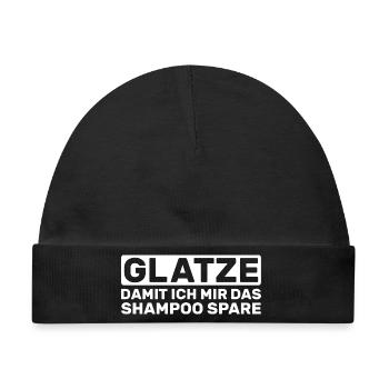 Glatze Damit Ich mir das Shampoo spare - Baby Premium Organic Mütze - Schwarz - Vorne