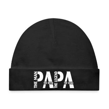 papa the man the myth the legend the hero - Baby Premium Organic Mütze - Schwarz - Vorne