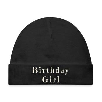 Birthday Girl – Celebration Design - Baby Premium Organic Mütze - Schwarz - Vorne