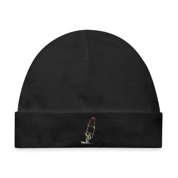 Windsurfer Skizze Vintage - Baby Premium Organic Mütze - Schwarz - Vorne
