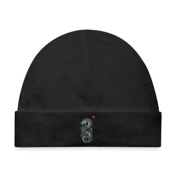 Grauer japanischer Drache, japanischer Kanji-Druckstil - Baby Premium Organic Mütze - Schwarz - Vorne