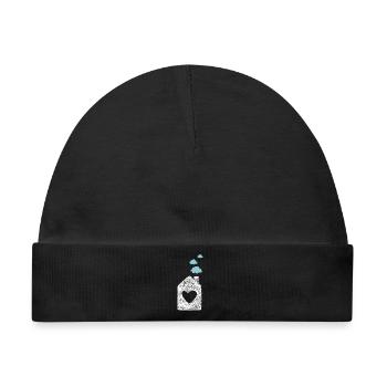 Haus Herz Grunge Wolke Kinderzimmer Sweet Home - Baby Premium Organic Mütze - Schwarz - Vorne