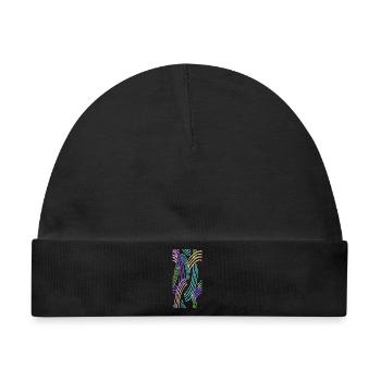 Kurven bunt Mosaic - Baby Premium Organic Mütze - Schwarz - Vorne