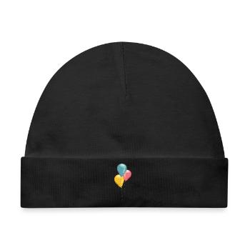 luftballon balloon symbol Logo colors Farben - Baby Premium Organic Mütze - Schwarz - Vorne