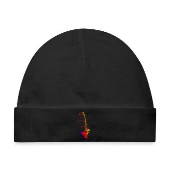 Retro Windsurfer - Baby Premium Organic Mütze - Schwarz - Vorne
