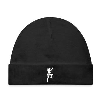 Kletterin Silhouette Bouldern & Bergsteigen - Baby Premium Organic Mütze - Schwarz - Vorne