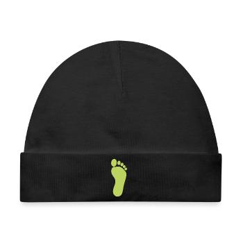 grüner Fuß Füße Fußpflege Podologie Fußpfleger - Baby Premium Organic Mütze - Schwarz - Vorne