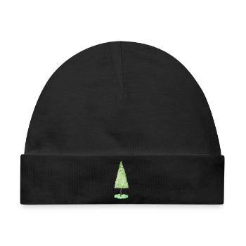 Festliche Tannenschmuck-Grafik - Baby Premium Organic Mütze - Schwarz - Vorne