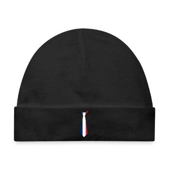France Tie – Flaggendesign - Baby Premium Organic Mütze - Schwarz - Vorne
