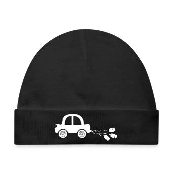 Auto mit Dosen zur Hochzeit - Baby Premium Organic Mütze - Schwarz - Vorne