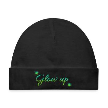 Glow up - Baby Premium Organic Mütze - Schwarz - Vorne
