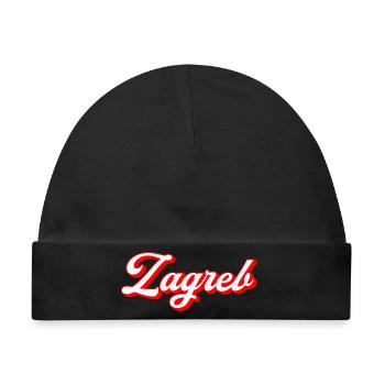 Zagreb Script Retro - Baby Premium Organic Mütze - Schwarz - Vorne