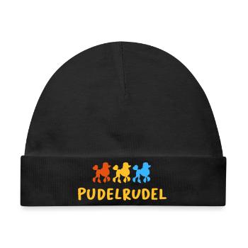 Pudel Rudel Gassi Hund Bello Hundebesitzer Fan - Baby Premium Organic Mütze - Schwarz - Vorne