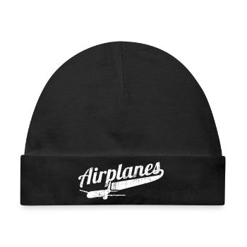 Flugzeuge - Baby Premium Organic Mütze - Schwarz - Vorne