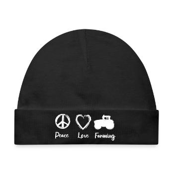 Frieden Liebe Landwirtschaft - Baby Premium Organic Mütze - Schwarz - Vorne